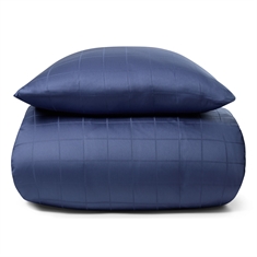 Bettwäsche - Weiche, jacquardgewebte Baumwollsatin - Karo Blau - By Night Bettgarnitur